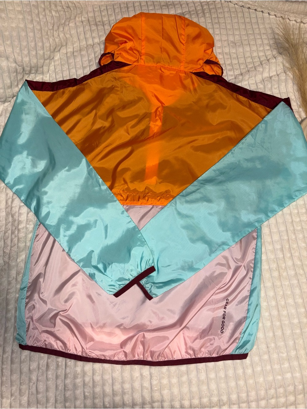 cotopaxi Multicolor Windbreaker Jacket - Orange, Teal, Maroon, Pink - Picture 5 of 5